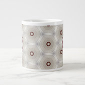 Moderne rode grijze cirkels grote koffiekop (Voorkant)