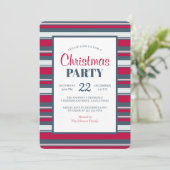 Moderne Rode Grijze Streep Kerstfeest Kaart (Staand voorkant)
