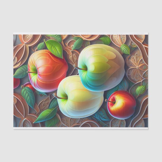 Moderne rode groene appels illustratie tissuepapier (Voorkant)