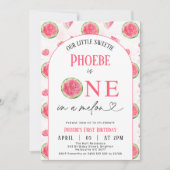 Moderne rode groene boog Een in een meloen 1e verj Kaart (Voorkant)