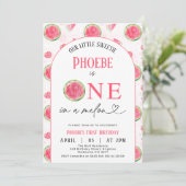 Moderne rode groene boog Een in een meloen 1e verj Kaart (Staand voorkant)