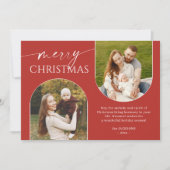 Moderne rode groene boog foto Lijst kerst Feestdagenkaart (Voorkant)