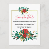 Moderne rode, groene en gouden kerst sparen de Dat Uitnodiging Briefkaart (Voorkant)