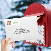 Moderne Rode Groene Kerstcadeau Retouradres Etiket