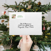 Moderne Rode Groene Kerstcadeau Retouradres Etiket