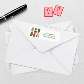 Moderne Rode Groene Kerstcadeau Retouradres Etiket