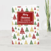 Moderne Rode Groene Kleindochter in Wet Kerstmis Kaart (Voorkant)