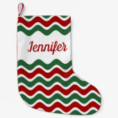 Moderne rode groene strepen Patroonnaam Kleine Kerstsok (Voorkant)