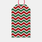 Moderne rode groene strepen Vrolijk kerstfeest Cadeaulabel (Achterkant)