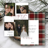 Moderne rode groene tartan vrolijk ooit na de brui feestdagenkaart