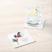 Moderne Rode Groene Winter Bloemen Christelijke Br Kartonnen Onderzetters (Insitu)