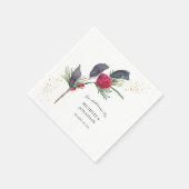 Moderne Rode Groene Winter Bloemen Christelijke Br Servet (Hoek)