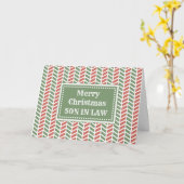 Moderne Rode Groene Zoon in Wet Vrolijk Kerstfeest Kaart (Gele Bloem)