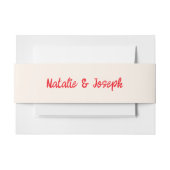 Moderne rode hand geschreven retro unieke bruiloft uitnodigingen wikkel (Voorkant Voorbeeld)