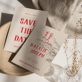 Moderne rode hand getrokken retro eigenzinnige uni save the date