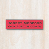 Moderne rode hangende deur bord naamplaat (Voorkant)
