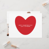 Moderne rode hart aangepaste tekst foto Valentijns Kaart (Voorkant / Achterkant in situ)