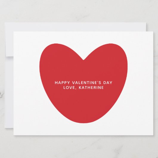 Moderne rode hart aangepaste tekst foto Valentijns Kaart (Voorkant)