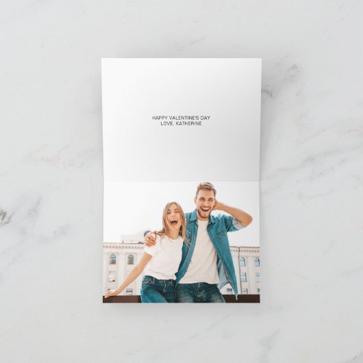 Moderne rode hart aangepaste tekst foto Valentijns Kaart (Binnen)