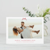 Moderne rode hart boog gelukkige Valentijnsdag fot Feestdagenkaart (Staand voorkant)