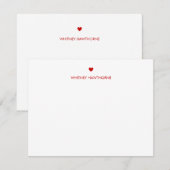 Moderne Rode Hart Briefpapier Liefde Eenvoudige Va Notitiekaartje (Voorkant / Achterkant)