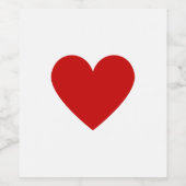 Moderne Rode Hart Eenvoudige Liefde Chic Minimalis Wijn Etiket (Enkel label)
