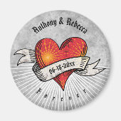 Moderne rode hart fractal paar Valentijnsdag Magneet (Voorkant)