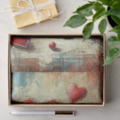 Moderne Rode Hart Geschilderd Tissuepapier (Geschenk)