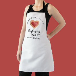 Moderne Rode Hart Koek Minimalistische Bakkerij Ba Schort