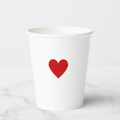 Moderne Rode Hart Minimalistische Eenvoudige Chic  Papieren Bekers (Voorkant)