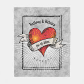 Moderne rode hart paar namen fleece deken (Voorkant)