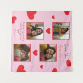 Moderne Rode Hart Sibling Foto Collage Wandkleed (Voorkant (horizontaal))