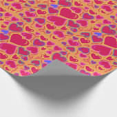 Moderne rode harten cadeaupapier (Hoek)