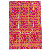 Moderne rode harten medium cadeauzakje (Achterkant)