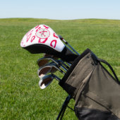 Moderne rode harten van de Valentijn met monogram  Golfheadcover (Insitu)