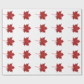 Moderne Rode Herfst Esdorenblad Thanksgiving Cadeaupapier (Vlak)