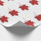 Moderne Rode Herfst Esdorenblad Thanksgiving Cadeaupapier (Hoek)