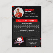 Moderne Rode Honkbal Speler Trading Kaart Stats Contactkaartje (Achterkant)