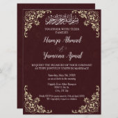 Moderne Rode Islamitische Moslim Bruiloft Kaart (Voorkant / Achterkant)