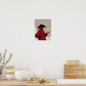 Moderne Rode Jas Hond Kunst Poster (Keuken)