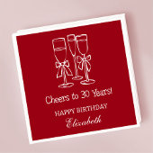 Moderne rode juichen tot 30 jaar verjaardag servet