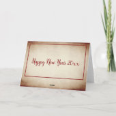 Moderne, rode kalligrafie met holly Holiday Card Feestdagen Kaart (Achterkant)