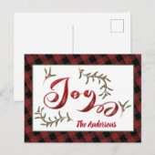 Moderne, rode kalligrafie met holly Holiday Card Feestdagenkaart (Voorkant / Achterkant)