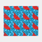 Moderne rode kardinaal en wijnstokken op maat fleece deken (Voorkant (Horizontaal))