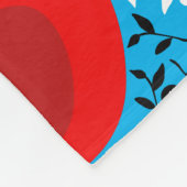 Moderne rode kardinaal en wijnstokken op maat fleece deken (Hoek)