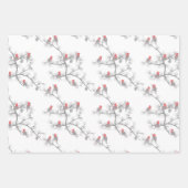 Moderne Rode Kardinaal Winter Kerstmis Inpakpapier Vel (Voorkant 3)