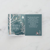 Moderne Rode Kardinaal Winter Landschap Kerstmis Kaart (Binnen)