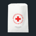 Moderne Rode Kater Relief Recovery Kit Bruiloft Bedankzakje<br><div class="desc">Grappige kater reliëf gunsttas. Personaliseer de stijl,  de kleur en de grootte van het tekstlettertype.</div>