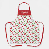 Moderne rode kersenpatroon bakken schort (Voorkant)