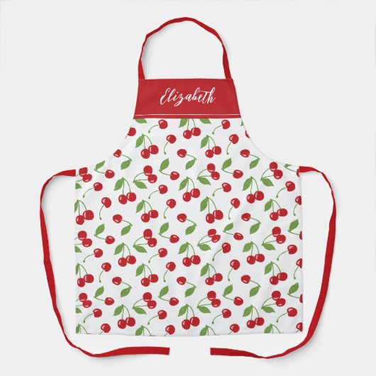 Moderne rode kersenpatroon bakken schort (Voorkant)